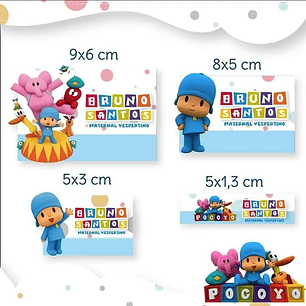 Arquivo de Corte Etiqueta Escolar Pocoyo