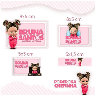 Arquivo de Corte Etiqueta Escolar Poderosa Chefinha