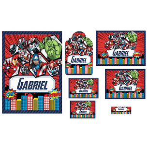 Arquivo de Corte Etiqueta Escolar Vingadores