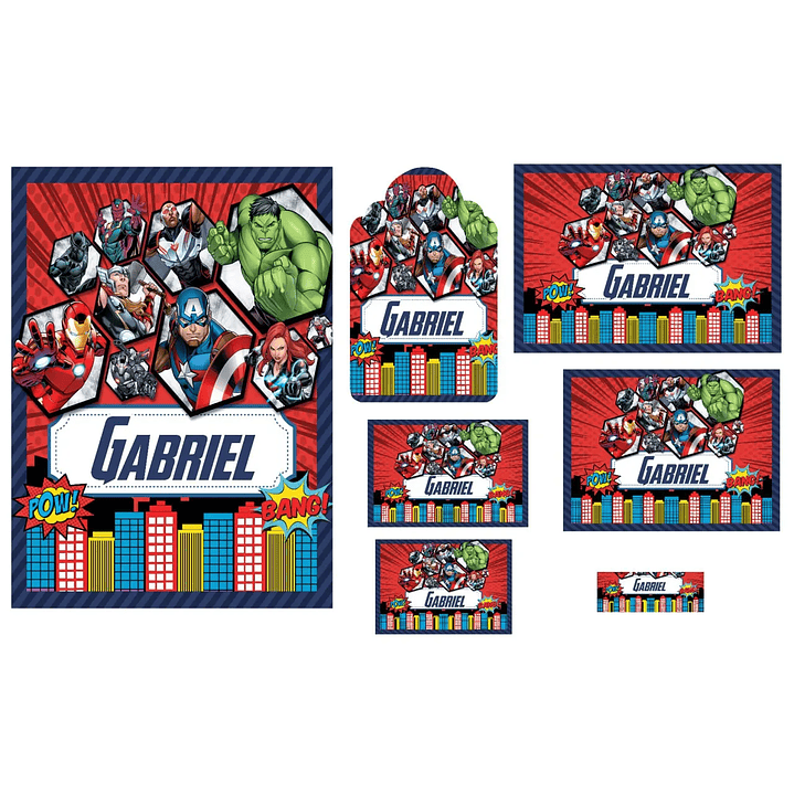 Arquivo de Corte Etiqueta Escolar Vingadores 1