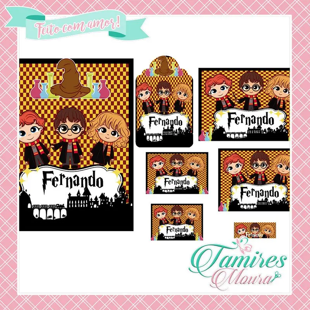 Arquivo de Corte Etiqueta Escolar Harry Potter 1