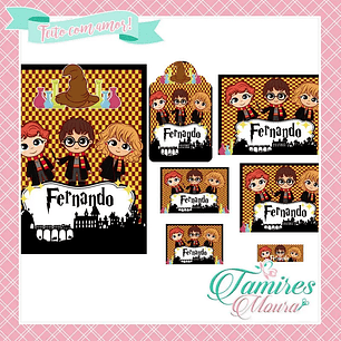 Arquivo de Corte Etiqueta Escolar Harry Potter