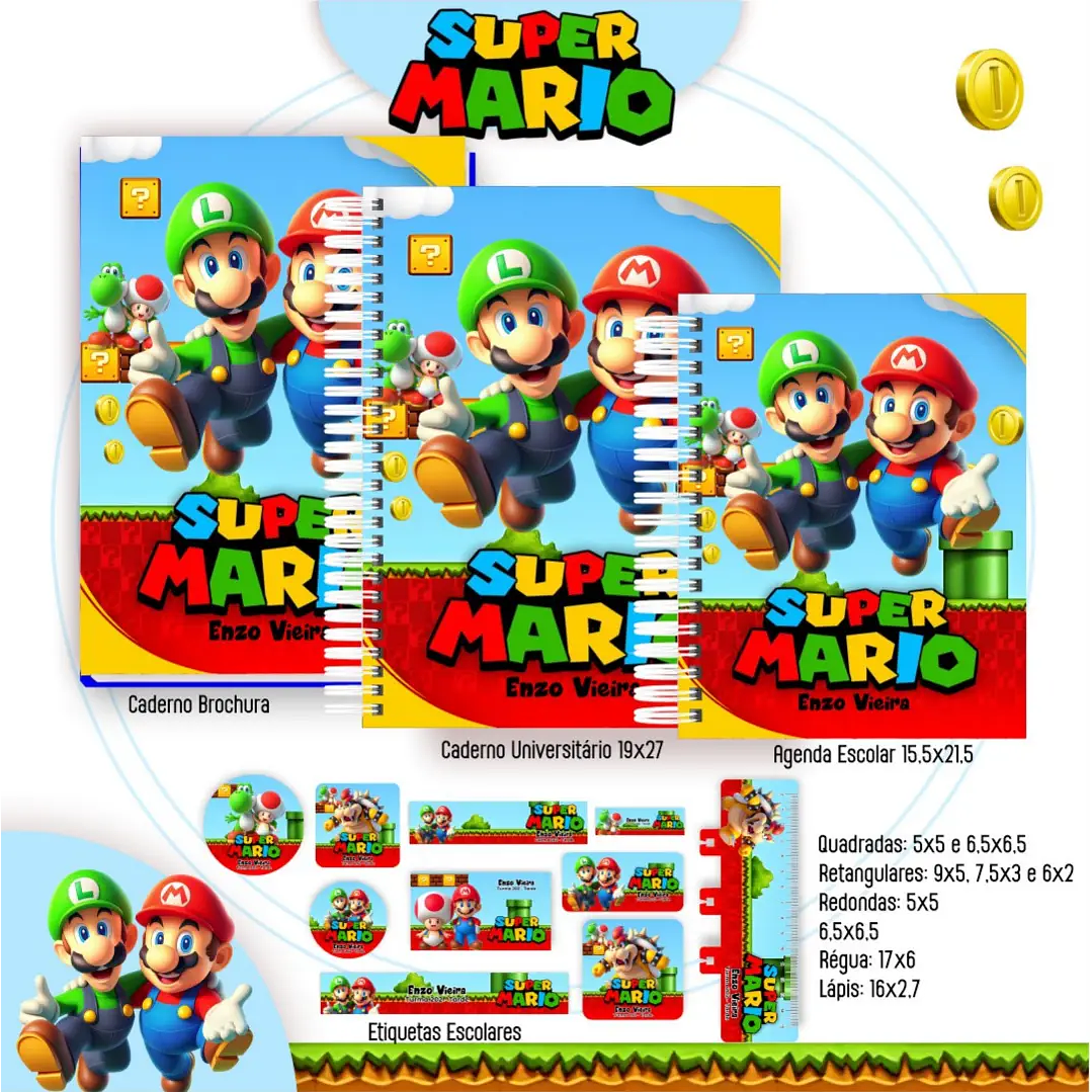 Arquivo Digital Kit Escolar Super Mario 1