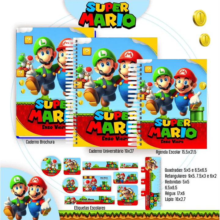 Arquivo Digital Kit Escolar Super Mario 1