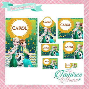 Arquivo de Corte Etiqueta Escolar Frozen