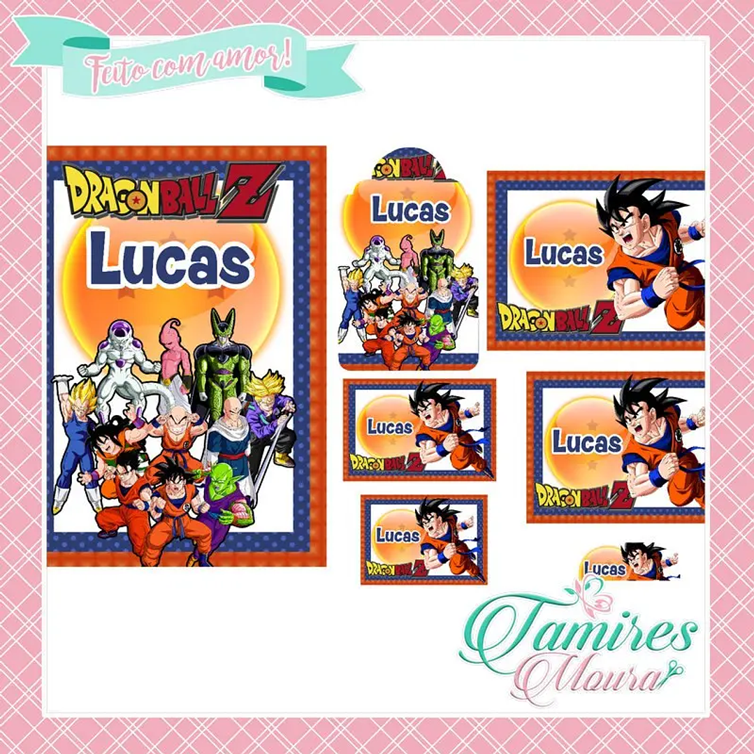 Arquivo de Corte Etiqueta Escolar Dragon Ball 1