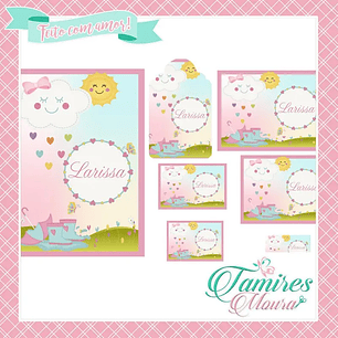 Arquivo de Corte Etiqueta Escolar Chuvas de Amor