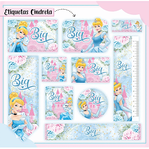 Arquivo de Corte Etiqueta Escolar Cinderela