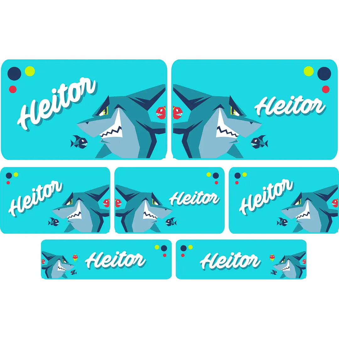 Arquivo de Corte Etiqueta Escolar Tubarão Puket 1