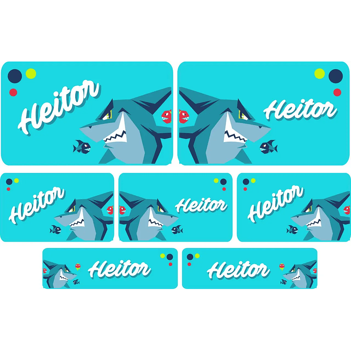 Arquivo de Corte Etiqueta Escolar Tubarão Puket 1