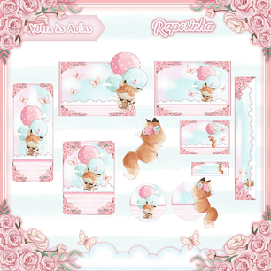 Arquivo de Corte Etiqueta Escolar Raposinha