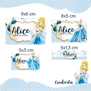 Arquivo de Corte Etiqueta Escolar Cinderela