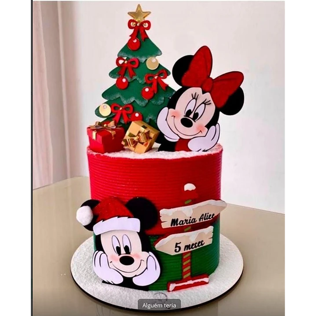 Arquivo de Corte Topo Natal Mickey e Minnie 1