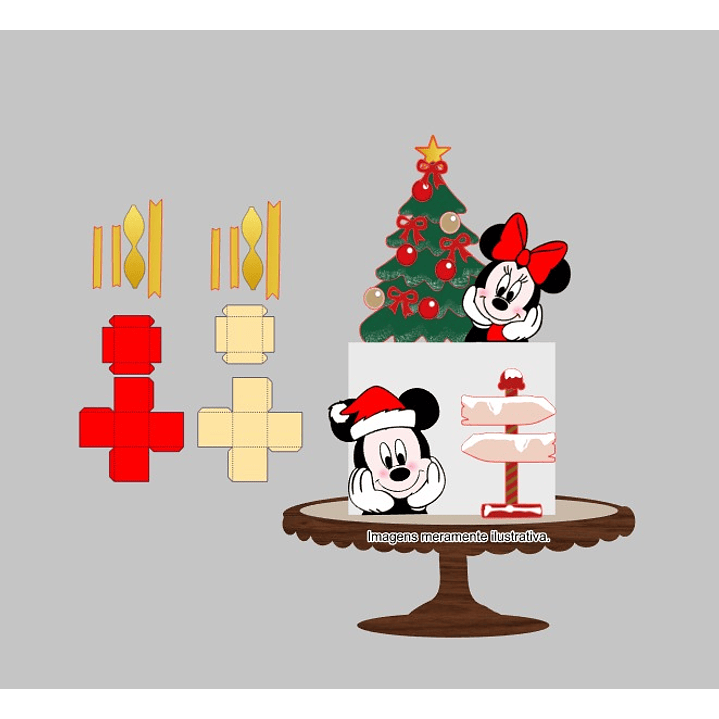 Arquivo de Corte Topo Natal Mickey e Minnie 2