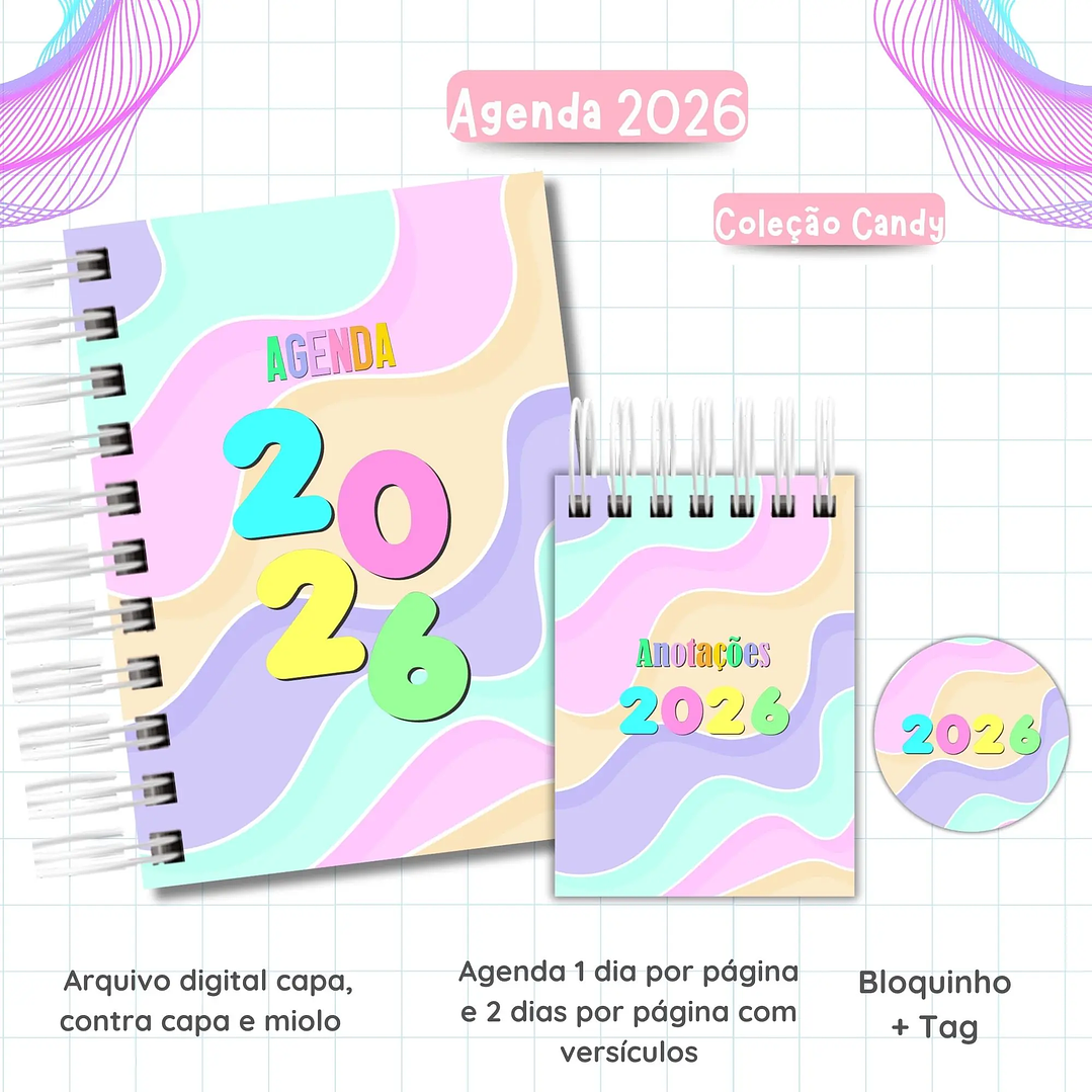 Arquivo Digital Coleção Agenda 2026 Candy Collor 2