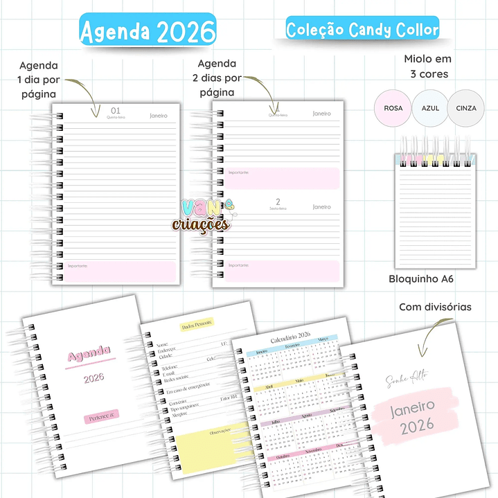 Arquivo Digital Coleção Agenda 2026 Candy Collor 6