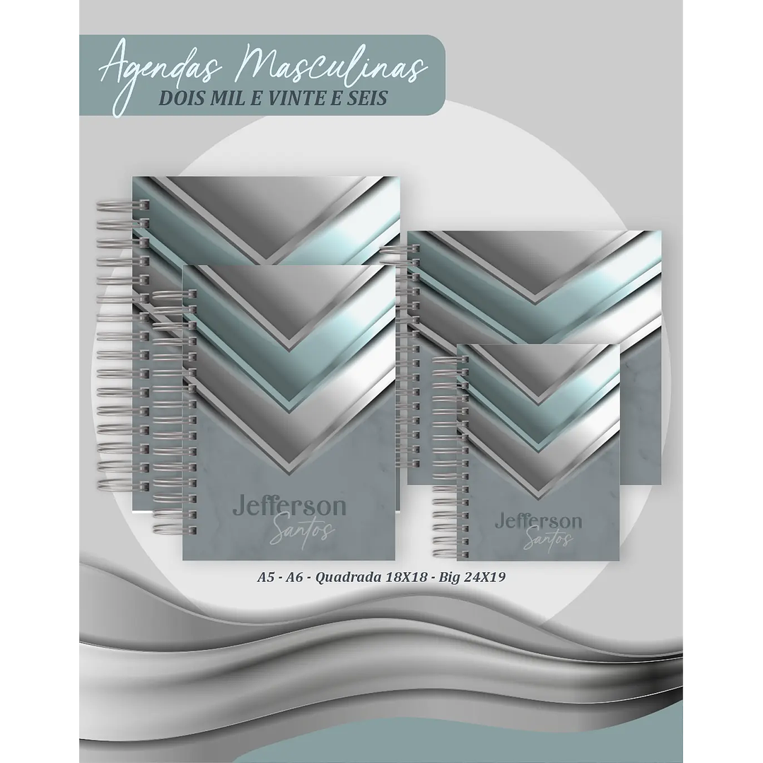 Agenda Geométrico Masculino 2026 2