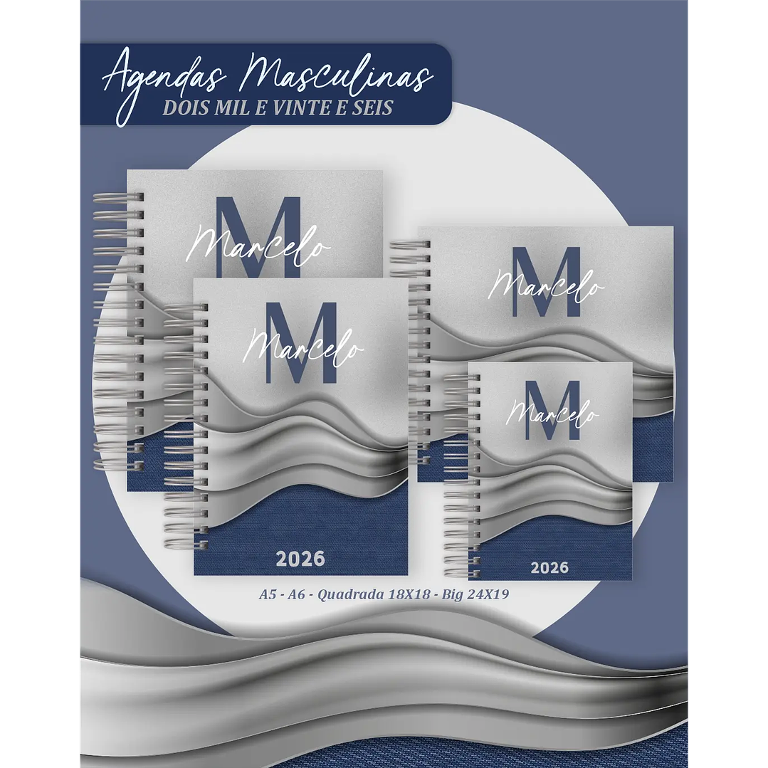 Agenda Geométrico Masculino 2026 3