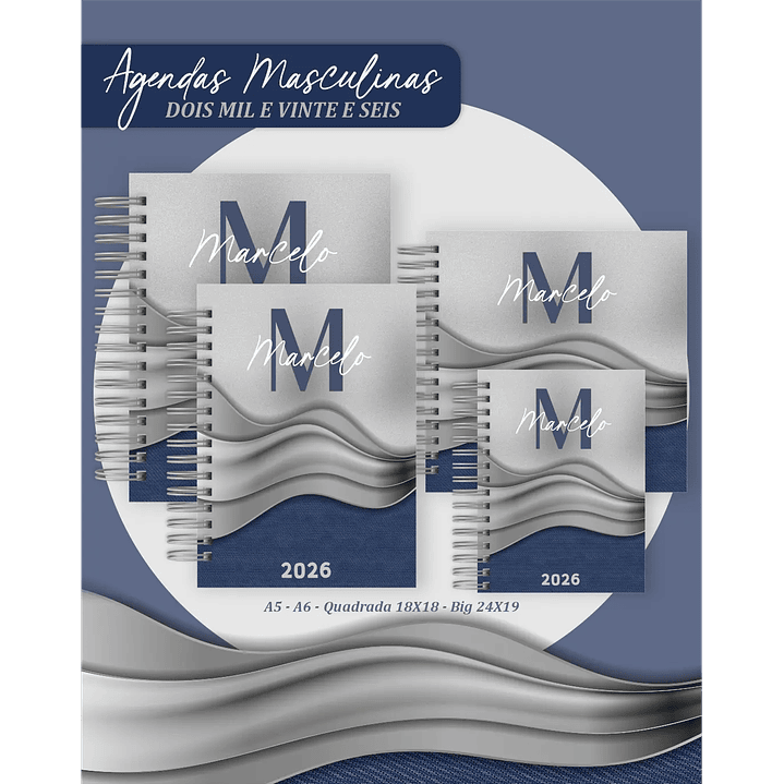 Agenda Geométrico Masculino 2026 3