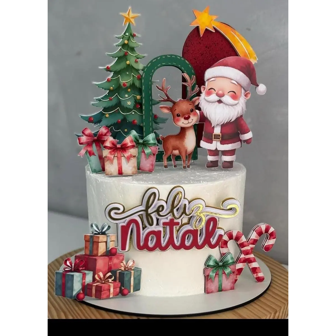 Arquivo de Corte Topo Natal Aquarela 1