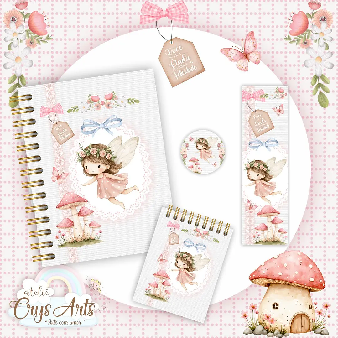 Arquivo Digital KIT Encadernação Fadas  1