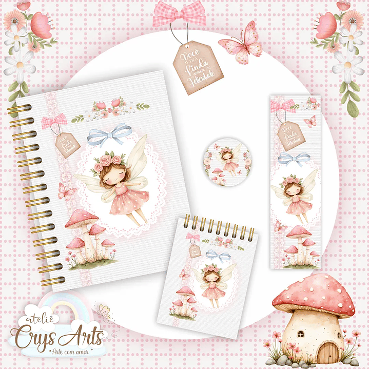 Arquivo Digital KIT Encadernação Fadas  2