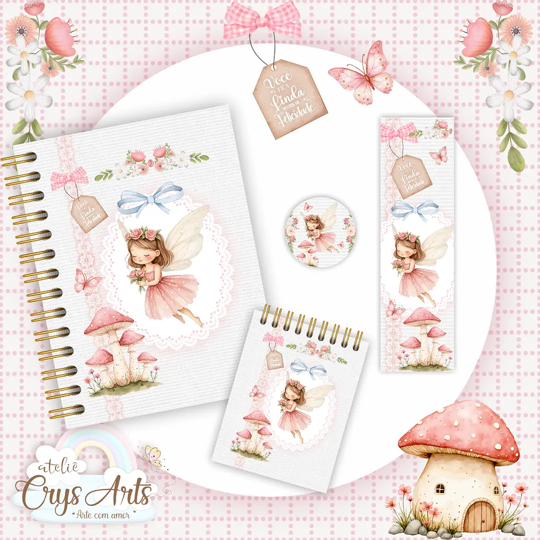 Arquivo Digital KIT Encadernação Fadas  3