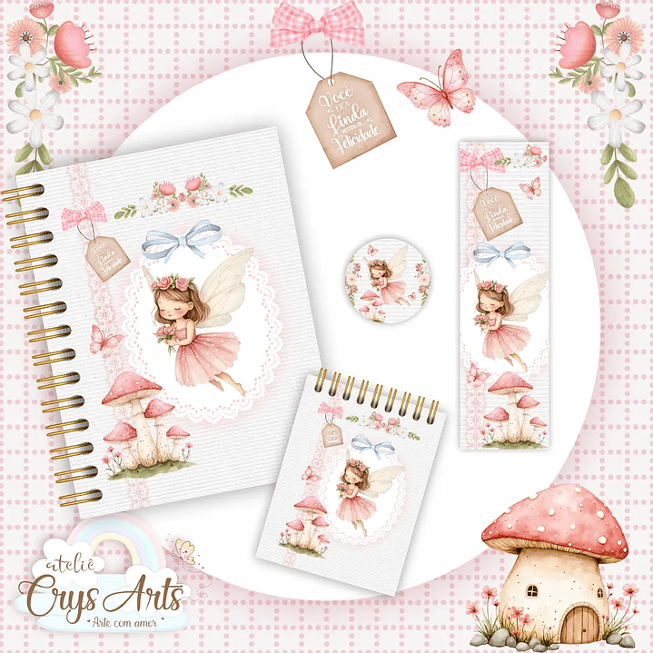 Arquivo Digital KIT Encadernação Fadas  3