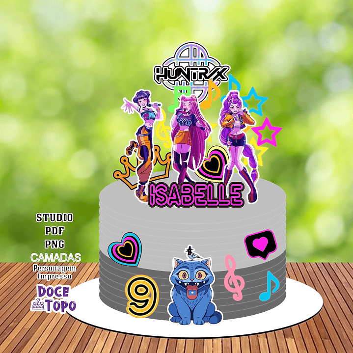 Arquivo de Corte Topo de Bolo Guerreiras do K-Pop 1