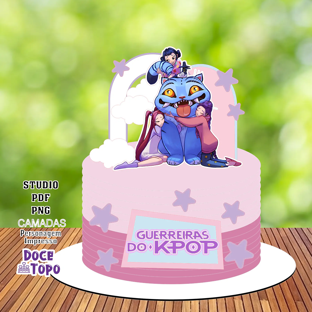 Arquivo de Corte Topo de Bolo Guerreiras do K-Pop 1