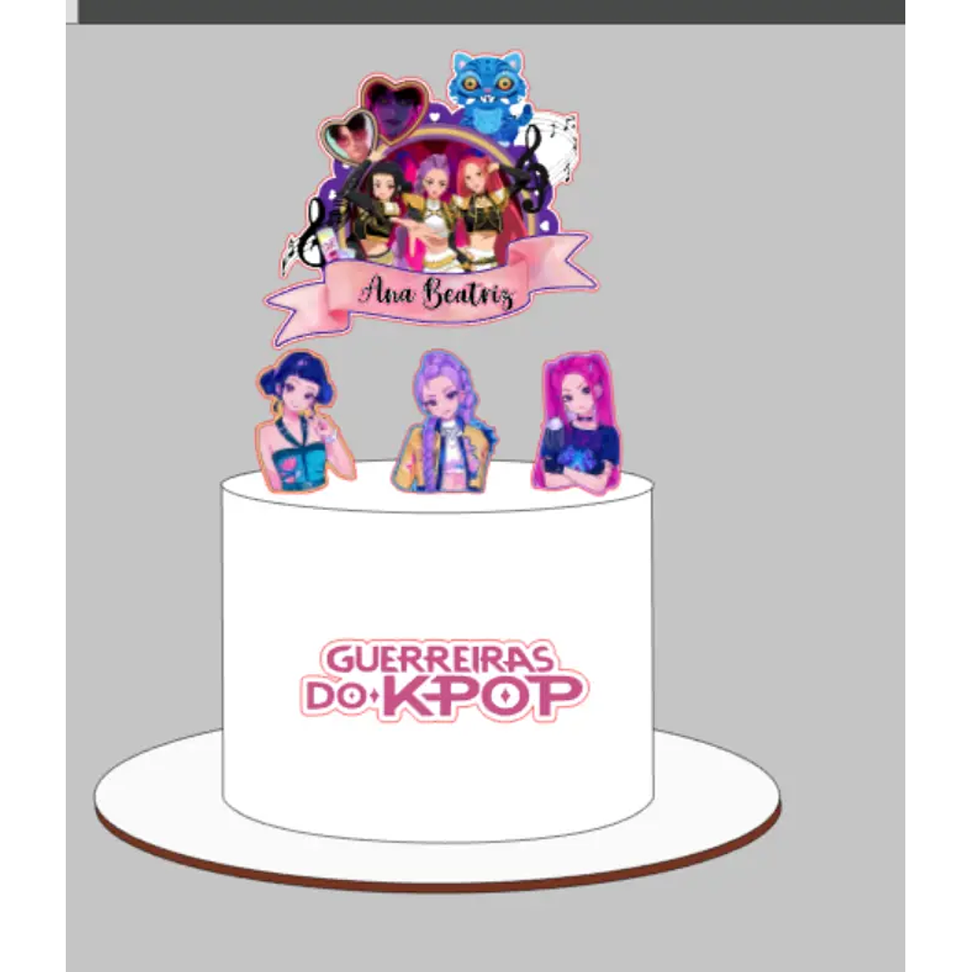 Arquivo de Corte Topo de Bolo Guerreiras do K-Pop 1