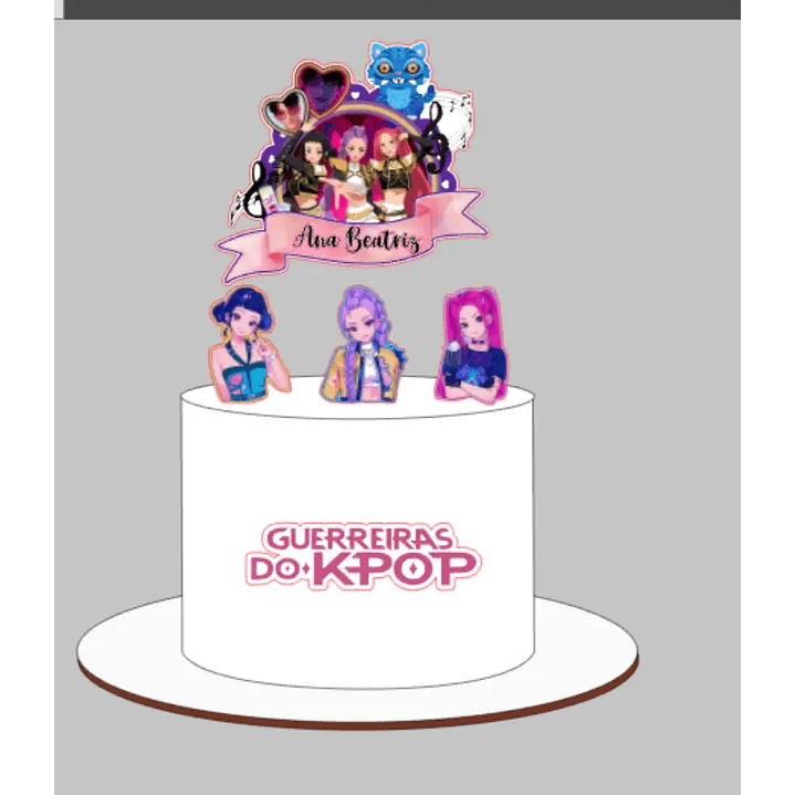 Arquivo de Corte Topo de Bolo Guerreiras do K-Pop 1
