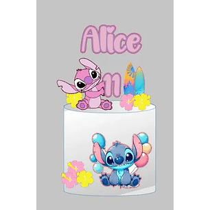 Arquivo de Corte Topo de Bolo Stitch e Angel