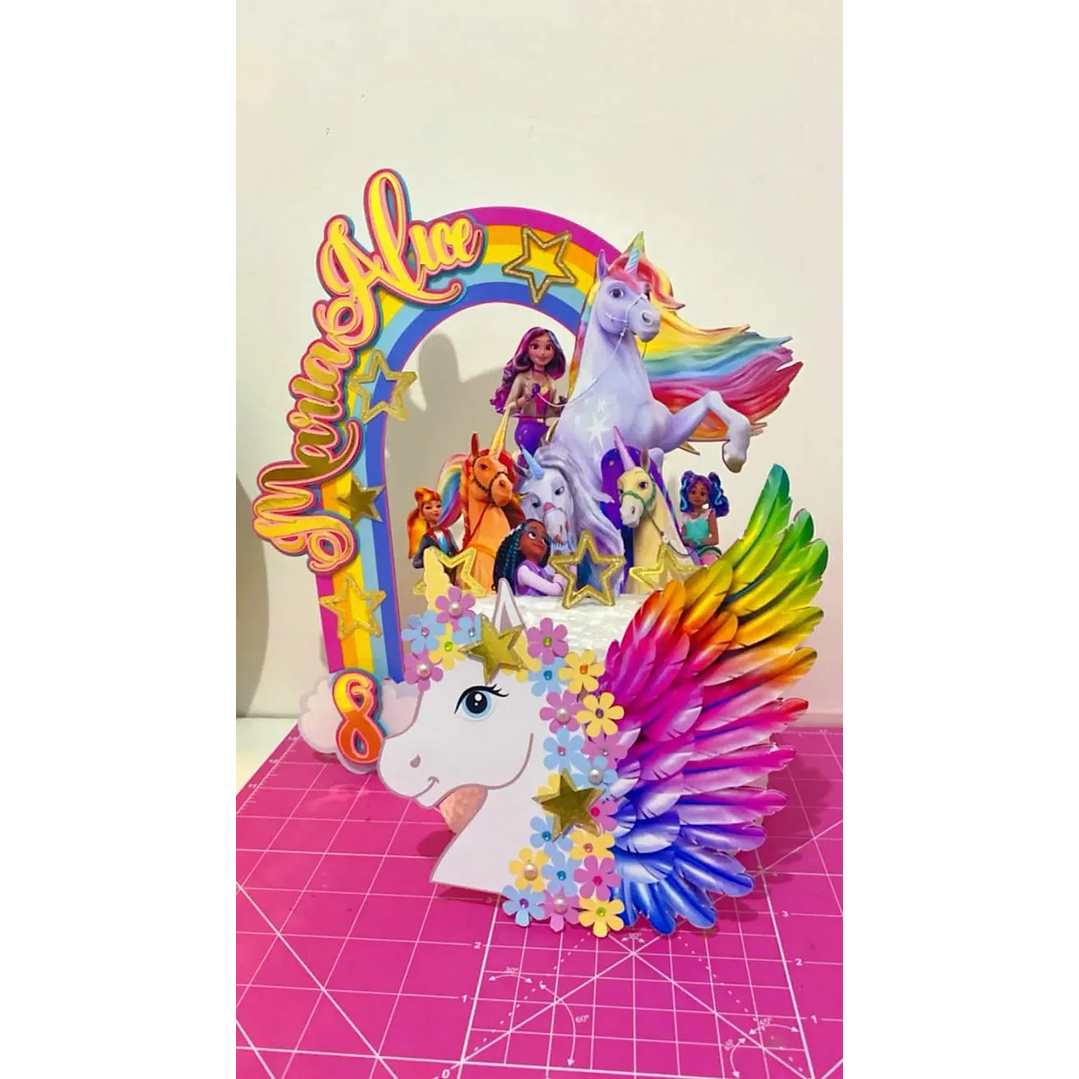 Arquivo de Corte Topo de Bolo academia do unicórnio 1