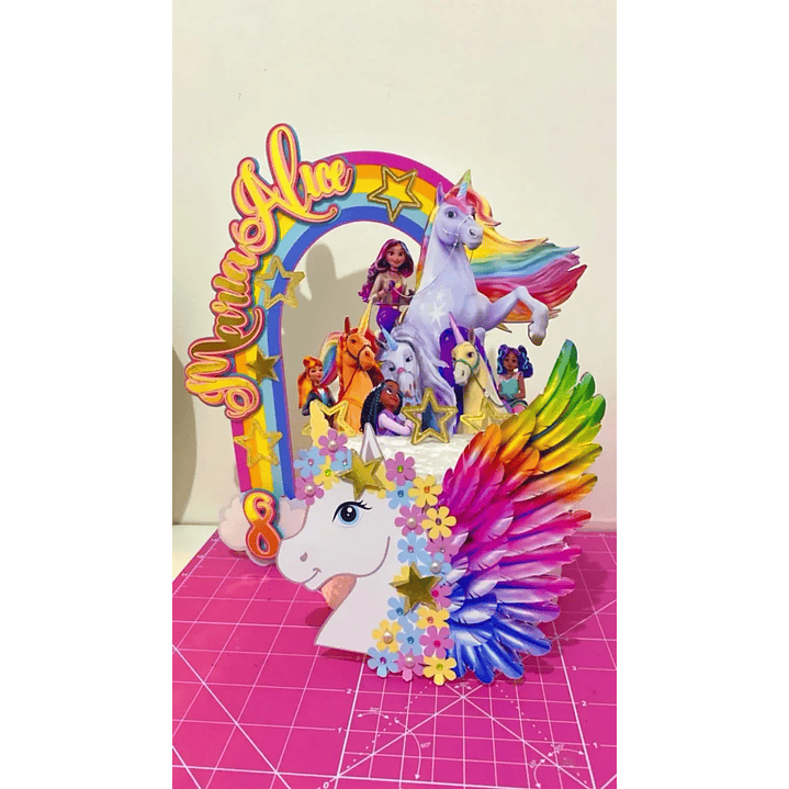 Arquivo de Corte Topo de Bolo academia do unicórnio 1