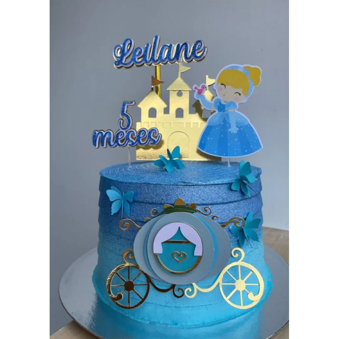 Arquivo de Corte Topo de Bolo Cinderela 1