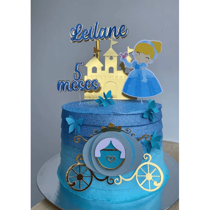 Arquivo de Corte Topo de Bolo Cinderela 1