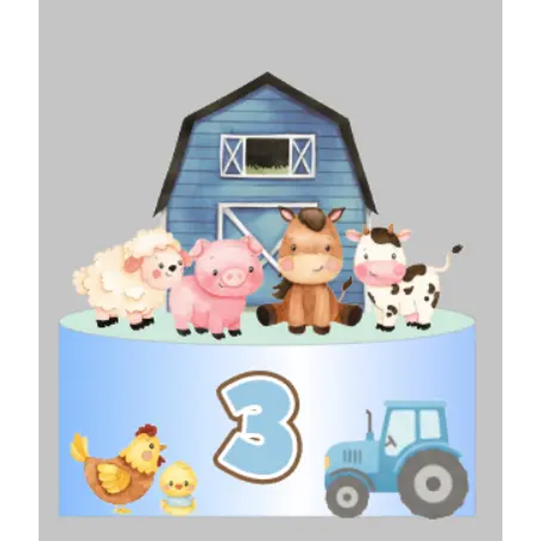 Arquivo de Corte Topo de Bolo Fazendinha Menino 1