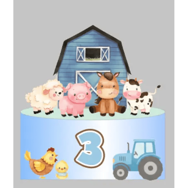 Arquivo de Corte Topo de Bolo Fazendinha Menino 1