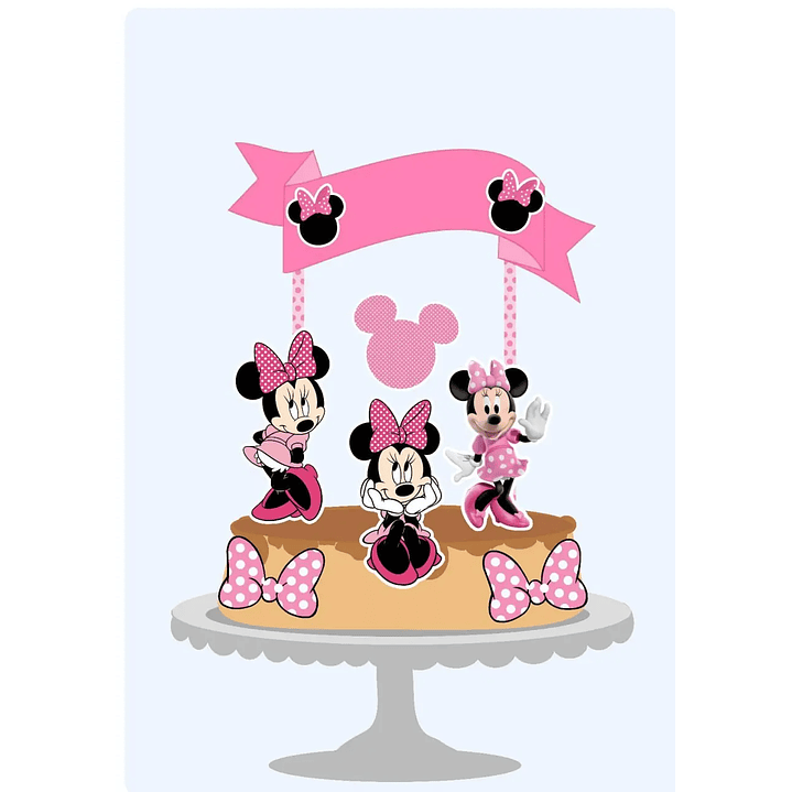 Archivo de corte para decoración de tarta de Minnie Mouse 1