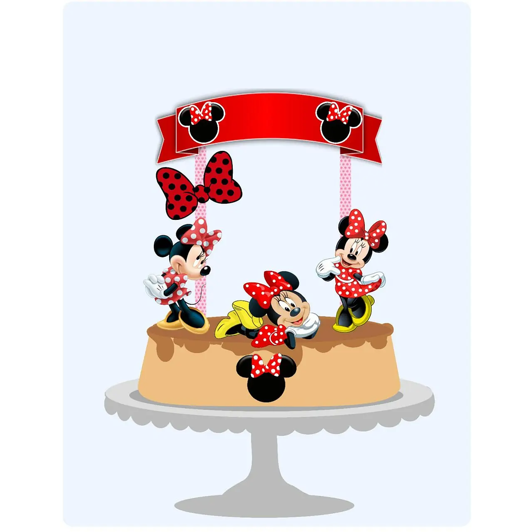 Archivo de corte para decoración de tarta de Minnie Mouse 1