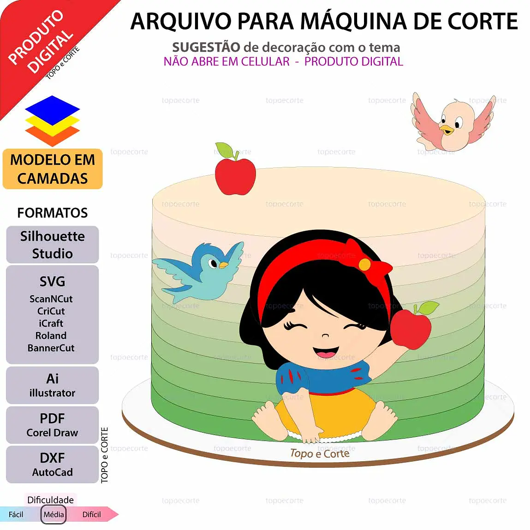 Arquivo de Corte Topo Branca de neve Baby 1