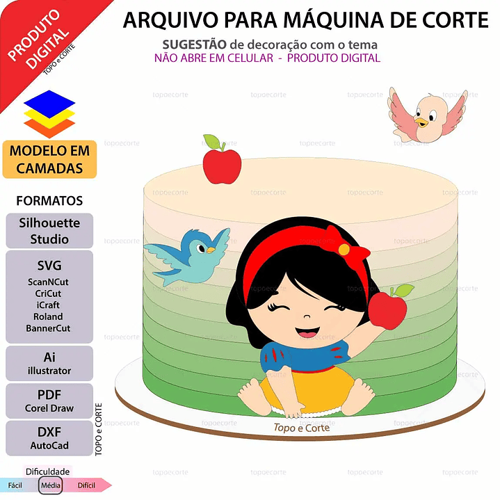 Arquivo de Corte Topo Branca de neve Baby 1