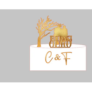 Arquivo de Corte Topo  Bodas de Ouro