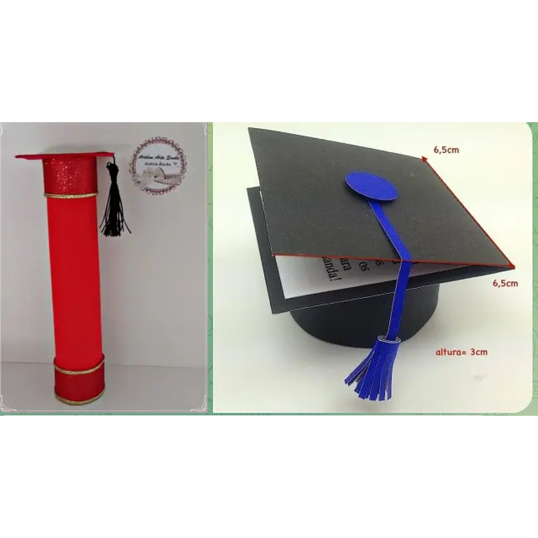 Arquivo de Corte Caixa Capelo e Canudo de Formatura 1