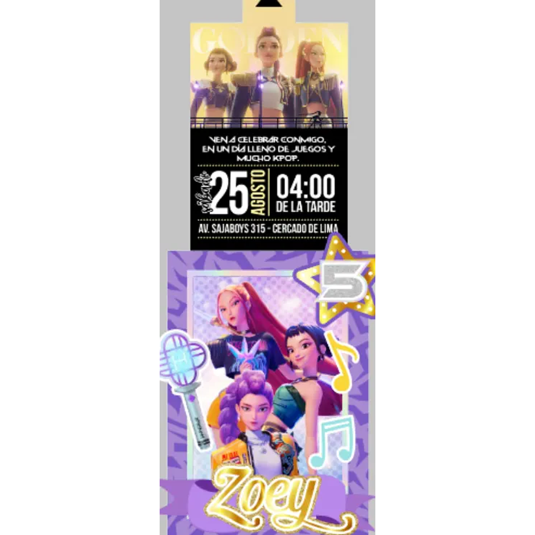 Arquivo de Corte Convite Guerreiras do K-Pop/Huntrix 1