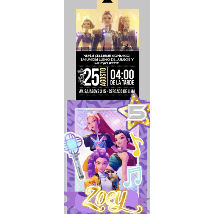 Arquivo de Corte Convite Guerreiras do K-Pop/Huntrix 1