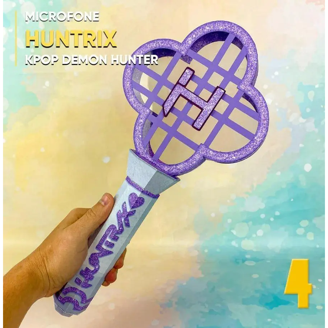 Arquivo de Corte Low Poly Microfone Guerreiras do K-Pop/ Huntrix 1