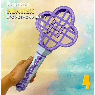 Arquivo de Corte Low Poly Microfone Guerreiras do K-Pop/ Huntrix