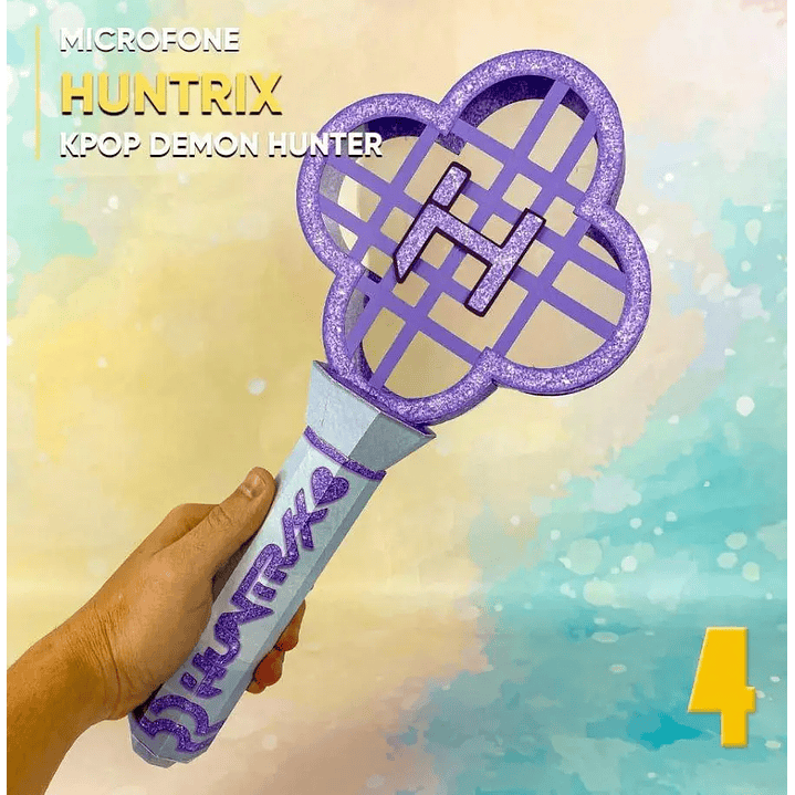 Arquivo de Corte Low Poly Microfone Guerreiras do K-Pop/ Huntrix 1